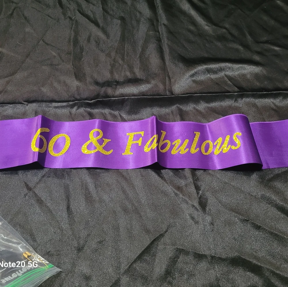 New "60 & Fabulous" Crown and Sash~Purple Metal~Birthday~Princess - Picture 3 of 7